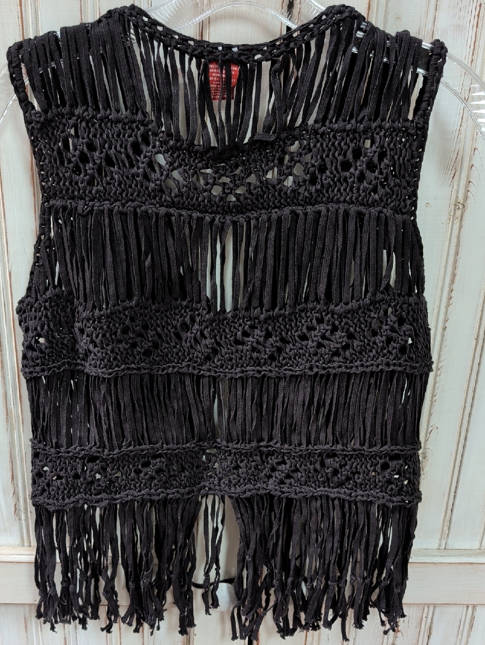 Sundance, Black Fringe Vest. Small - Picture 2 of 6